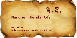 Mancher Renátó névjegykártya